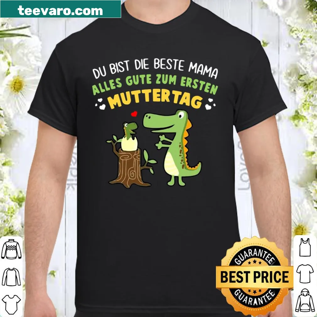 Dinosaur-themed shirt with German Mother's Day message