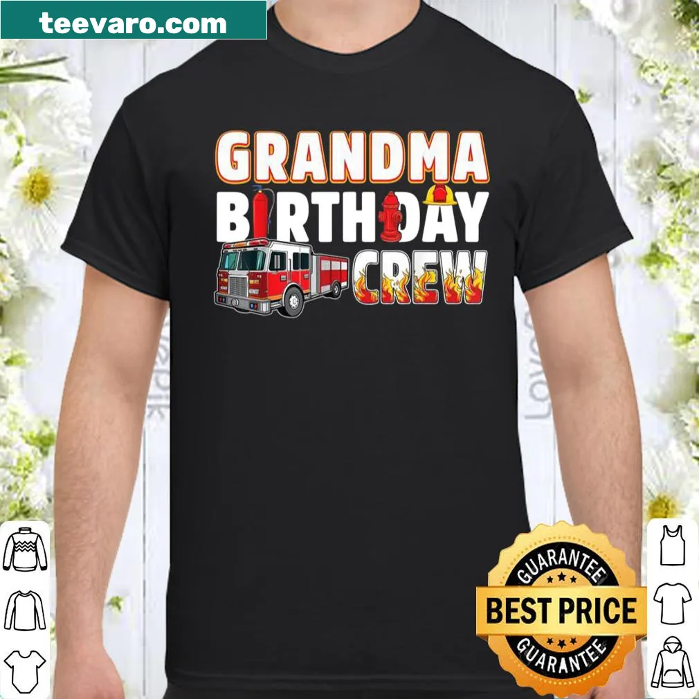 Fire truck graphic on birthday crew shirt for grandmas