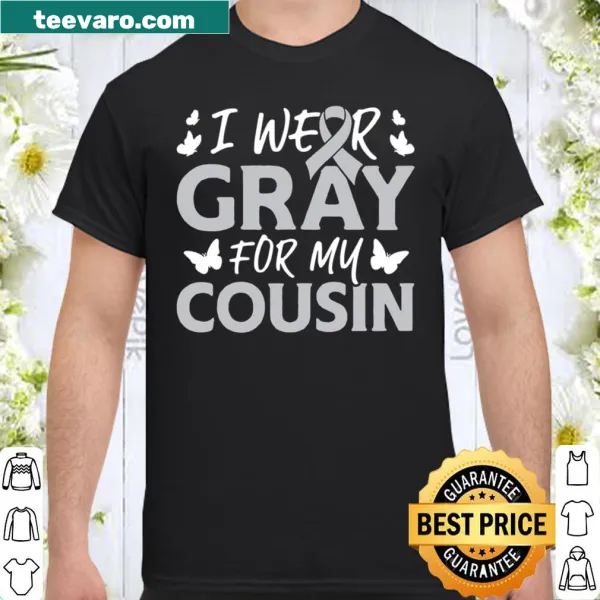 Brain cancer awareness ribbon graphic on a shirt