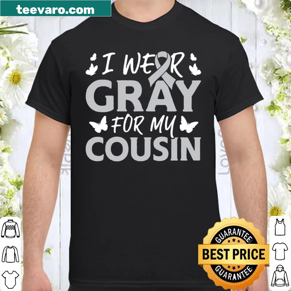 Brain cancer awareness ribbon graphic on a shirt