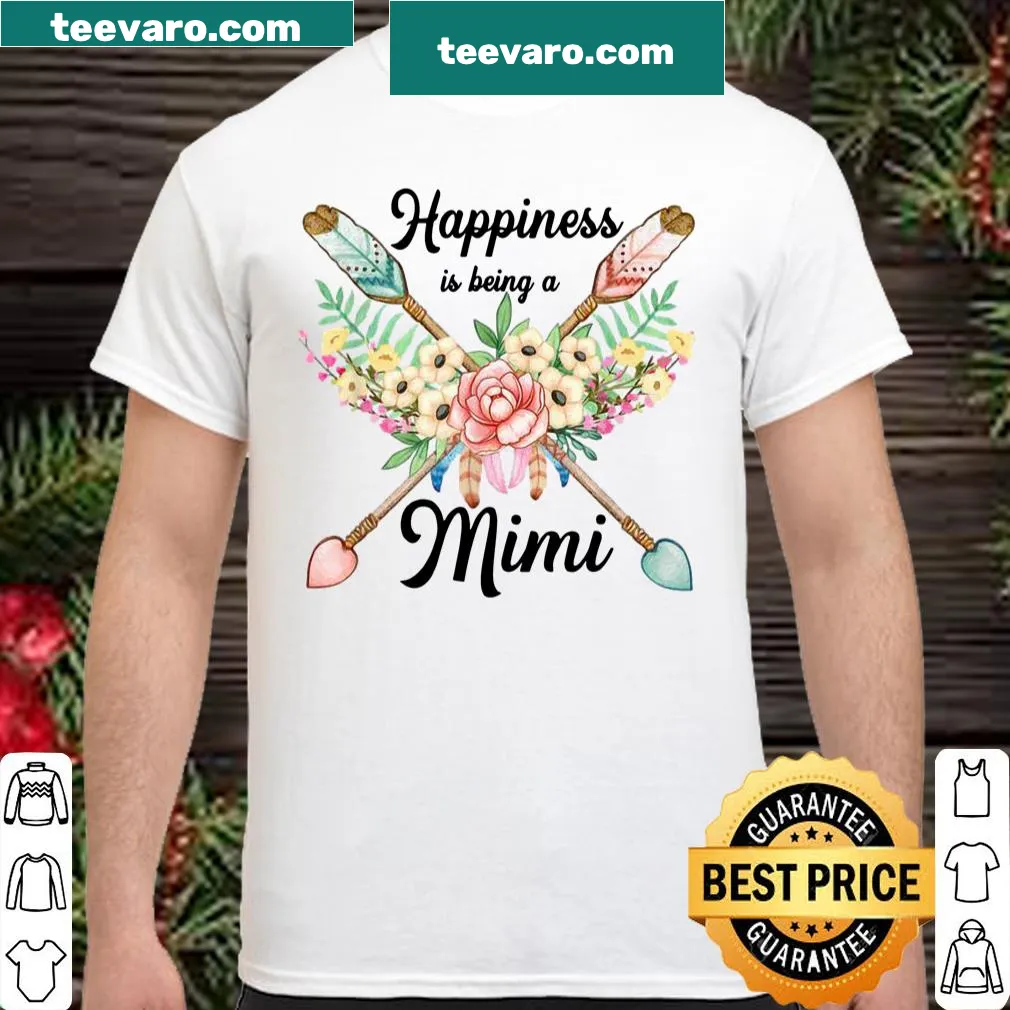 Cute shirt for grandmas reading 'Happiness Is Being A Mimi'
