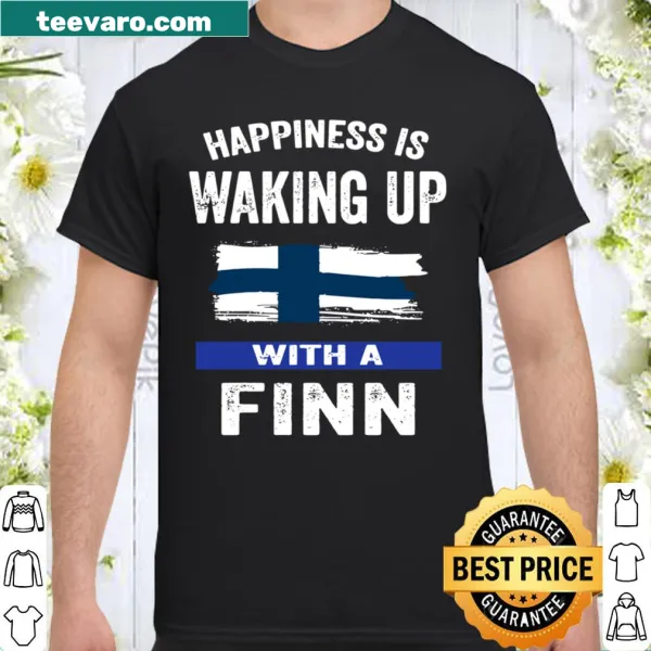 Vintage-style tee celebrating mornings with a dog named Finn