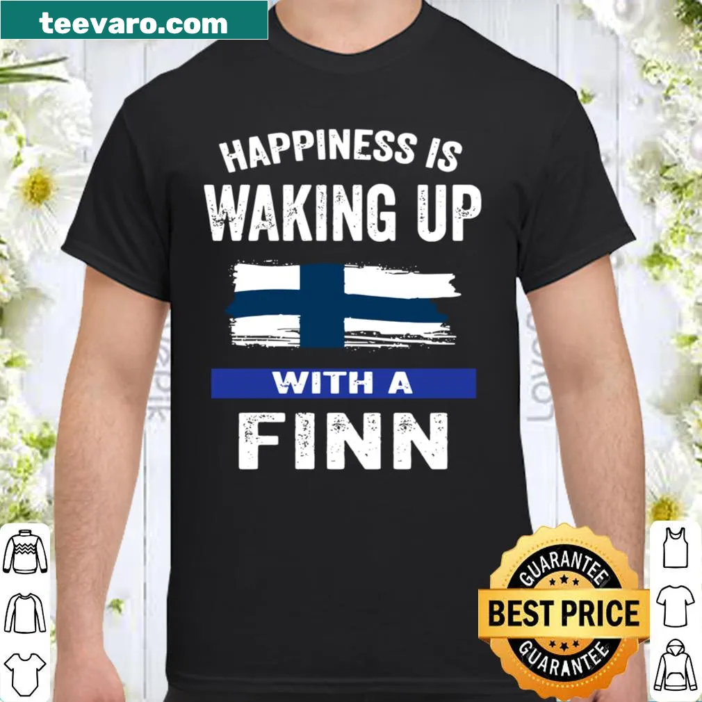 Vintage-style tee celebrating mornings with a dog named Finn