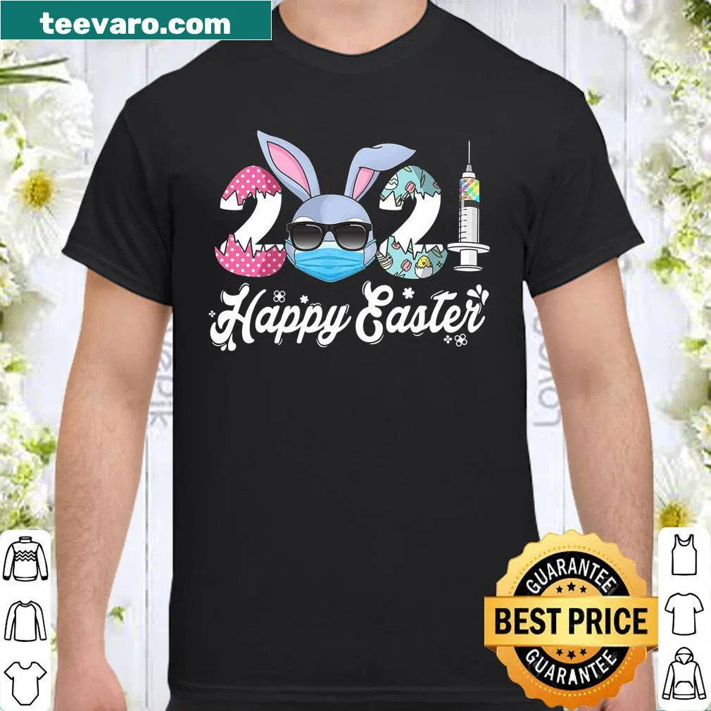 Illustration of bunny wearing a mask for Easter