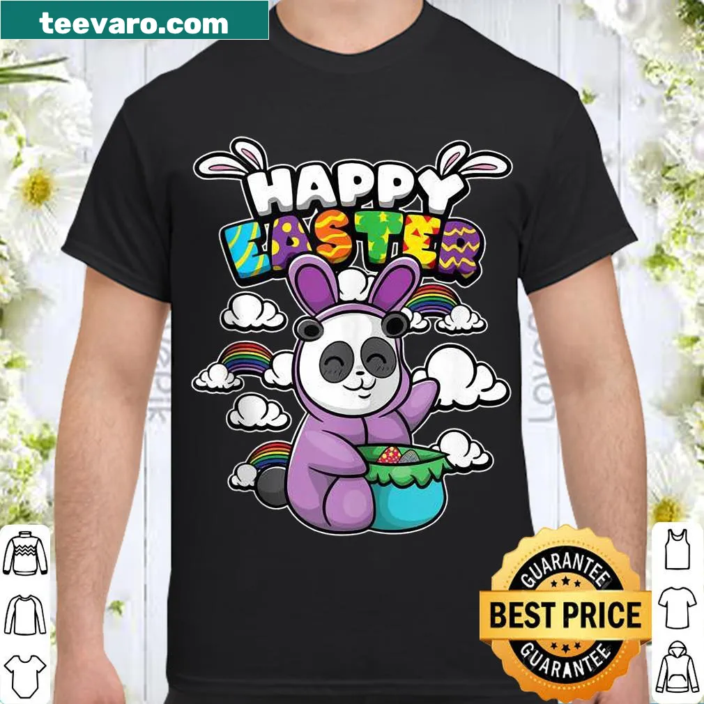 Cute Easter animals themed shirt with a panda bear