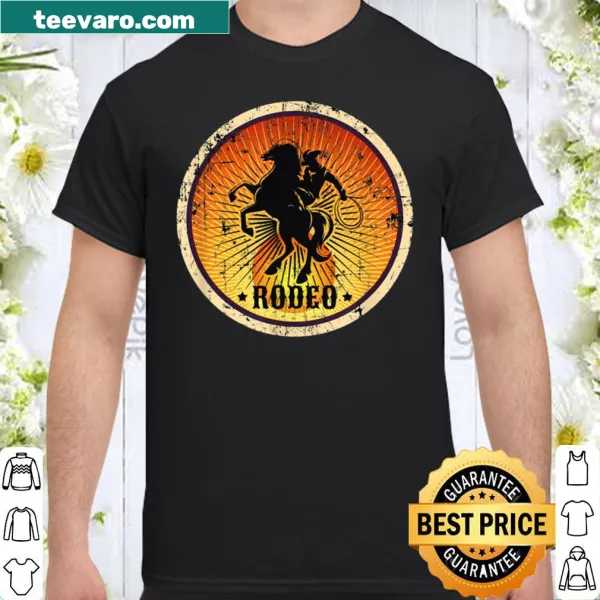 Vintage-style horse riding shirt with a rodeo graphic