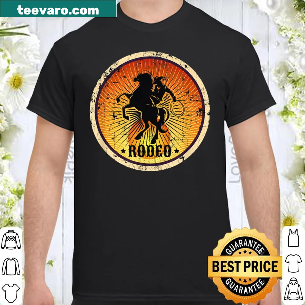 Vintage-style horse riding shirt with a rodeo graphic