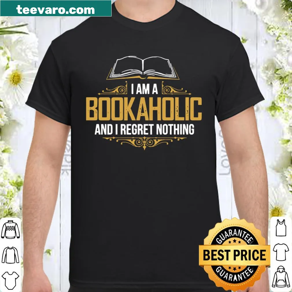 Shirt expressing love for reading with 'Bookaholic' text