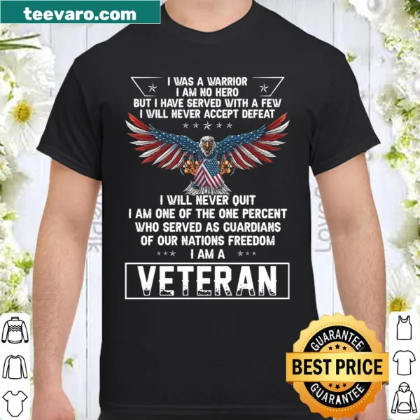 Proud typography shirt stating 'I Am A Veteran'
