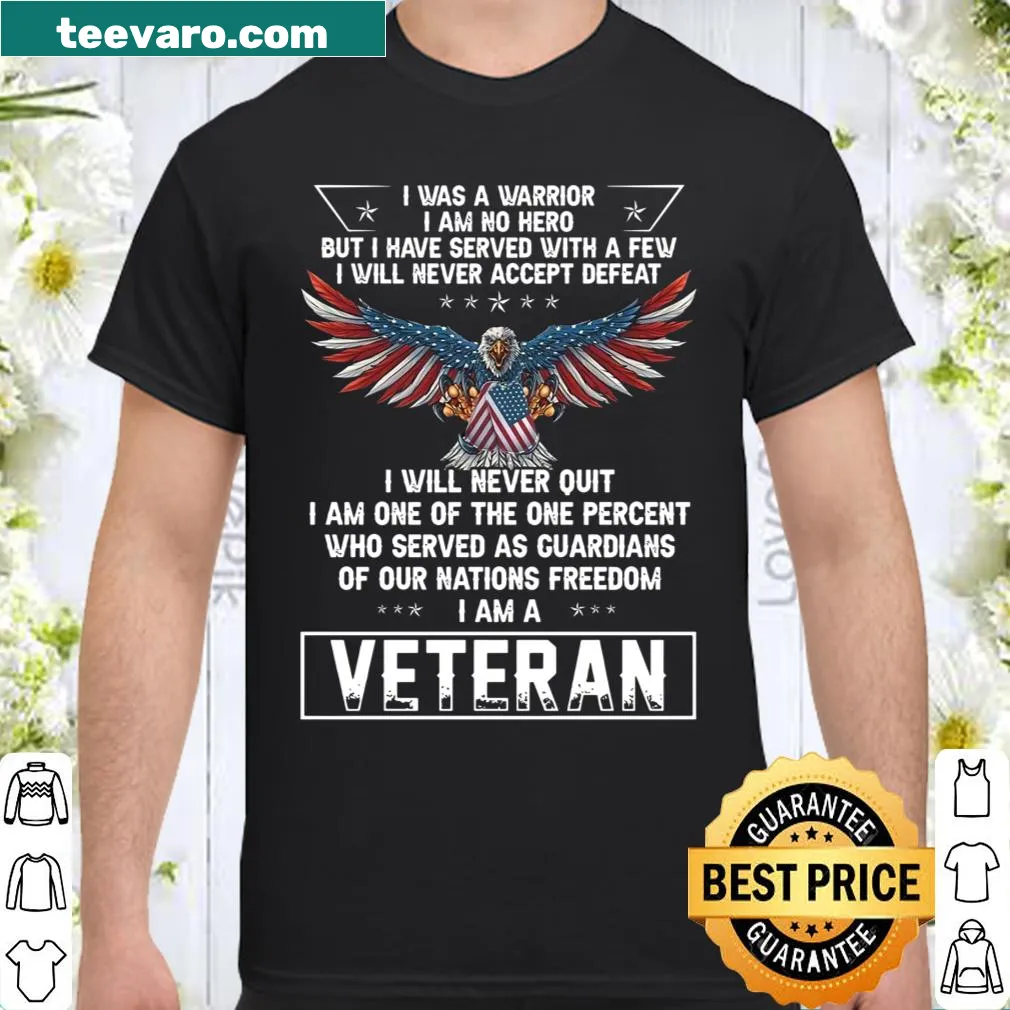 Proud typography shirt stating 'I Am A Veteran'