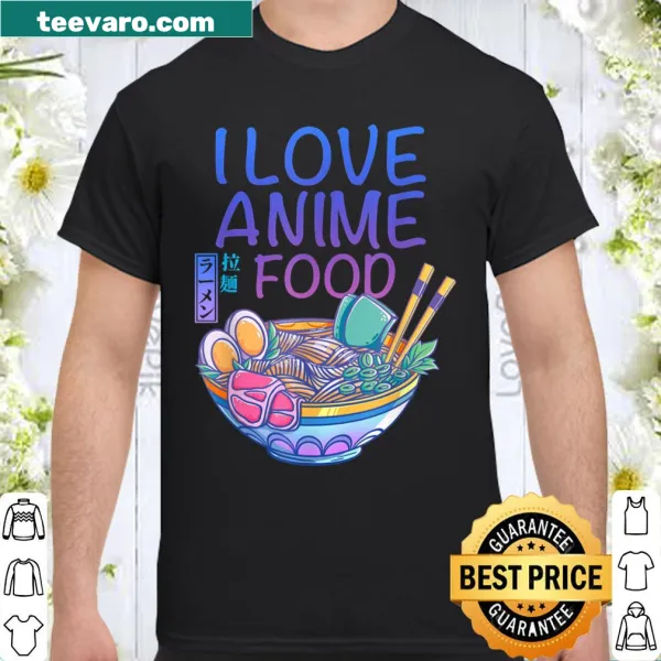 Kawaii shirt featuring ramen noodles and anime graphics
