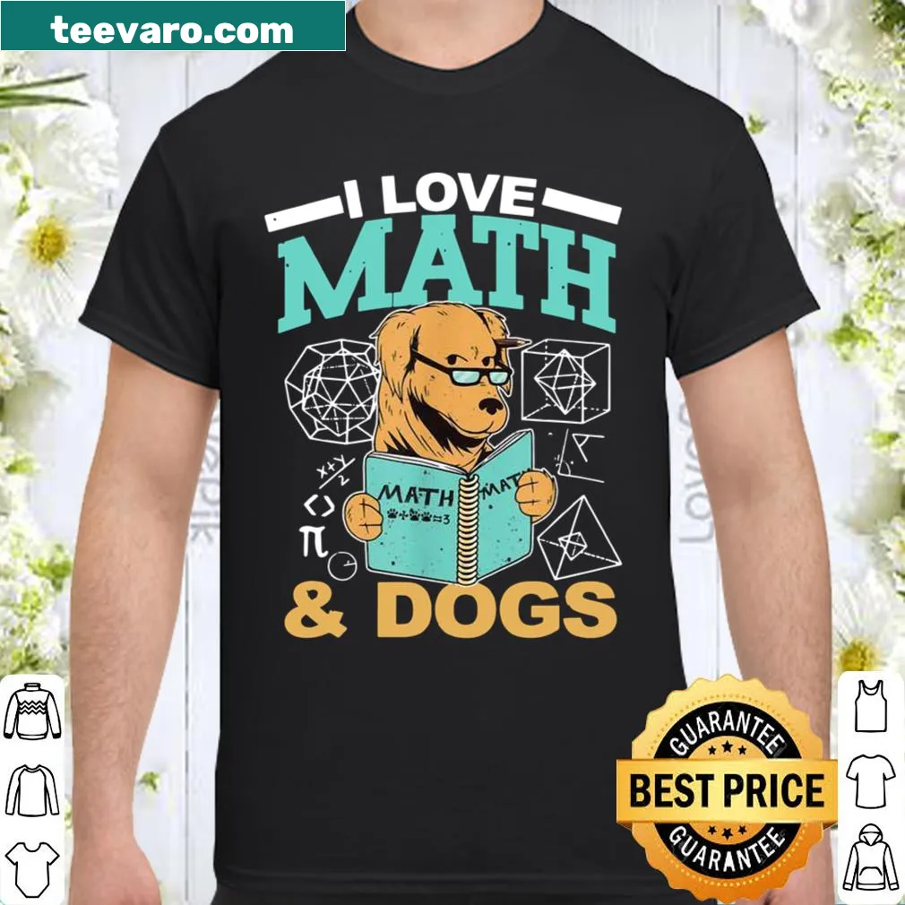 Playful shirt for math teachers featuring math and dog love