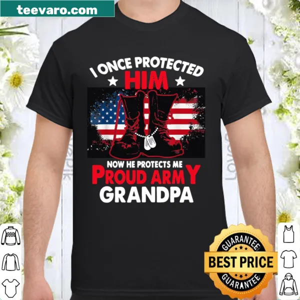 Vintage Army Grandpa t-shirt with protective message and distressed design
