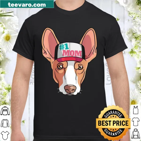 #1 Dog Mom shirt featuring an Ibizan Hound illustration