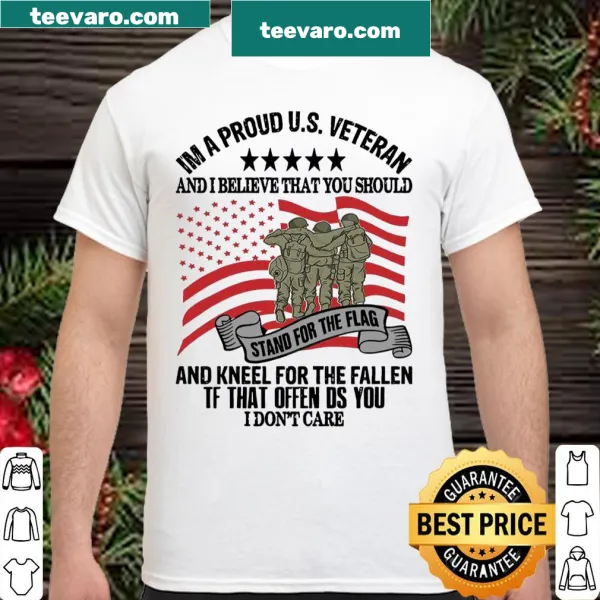 Typography shirt expressing pride for US veterans.