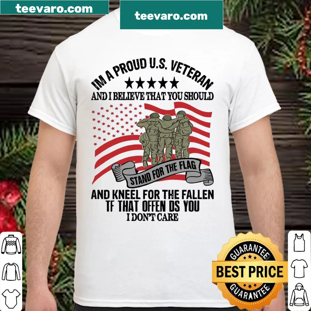 Typography shirt expressing pride for US veterans.