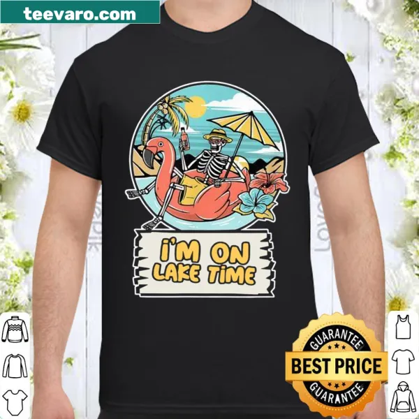 Vintage-style shirt with the phrase 'I'm On Lake Time'