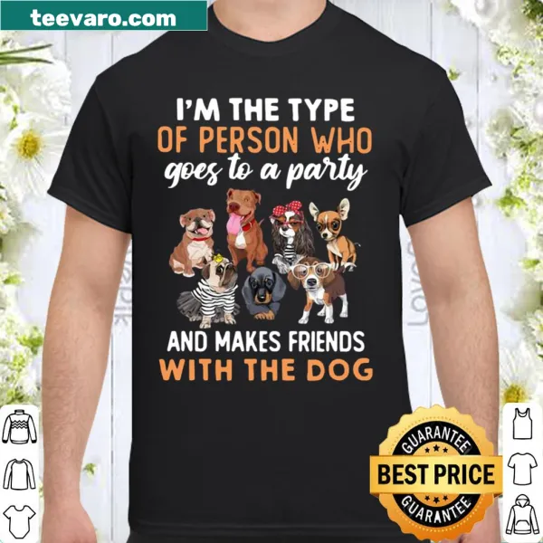 Humorous dog-lover shirt with party and dog-themed text