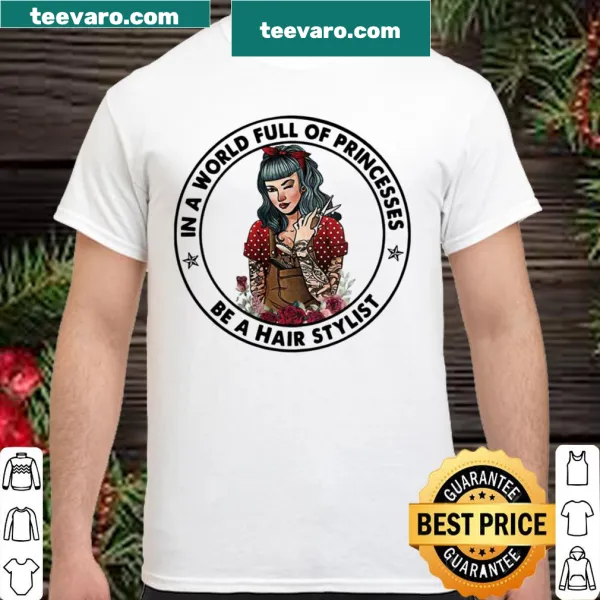Inspirational shirt for aspiring hair stylists with bold text