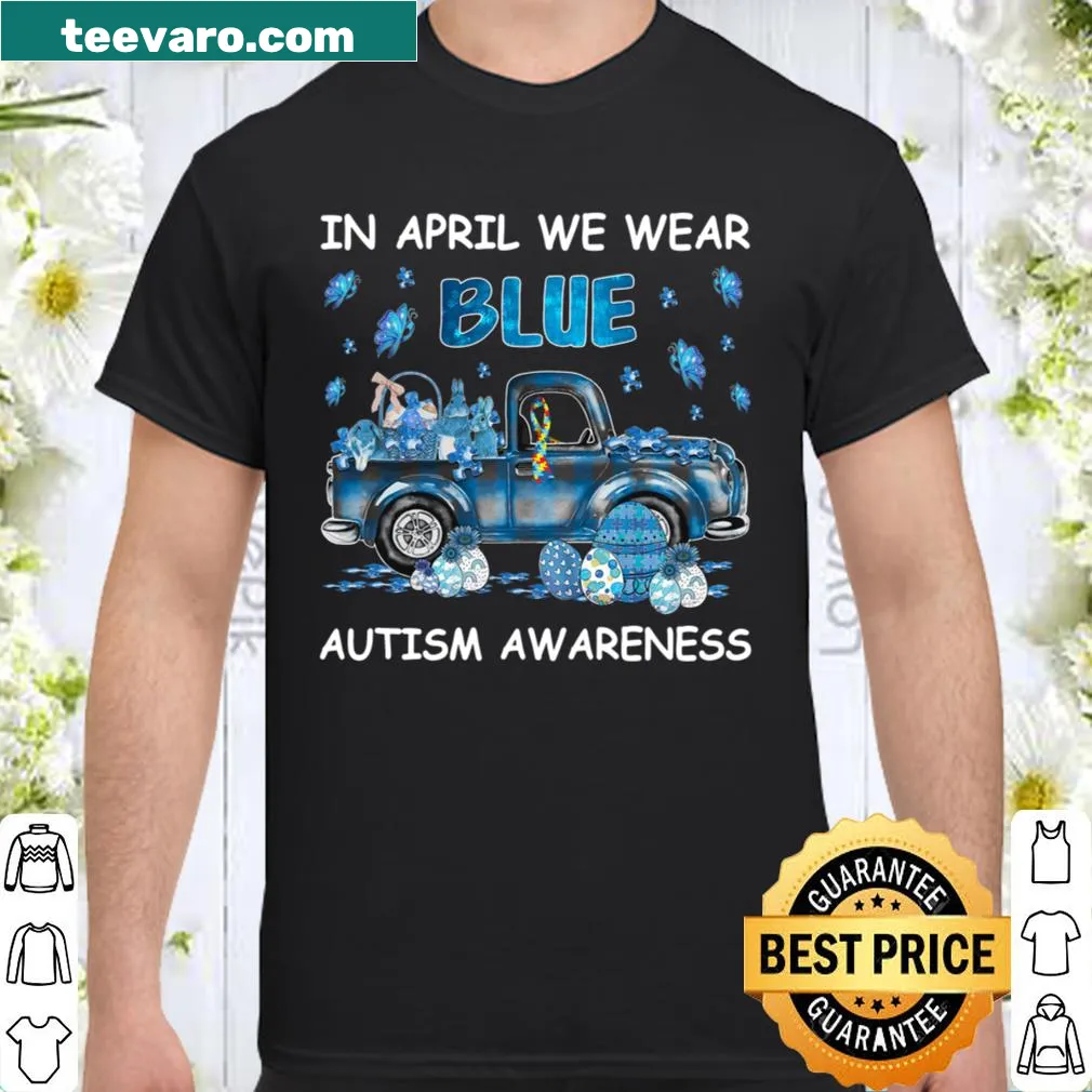 Blue autism awareness shirt with bold text for advocacy