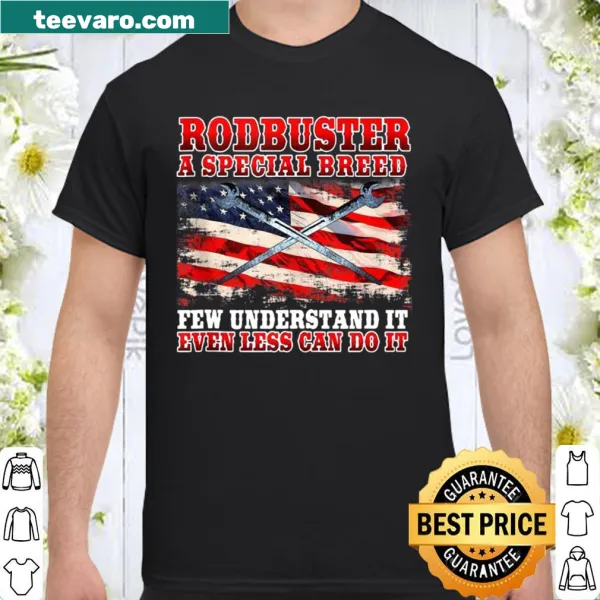 Patriotic shirt for ironworkers featuring American flag and bold text