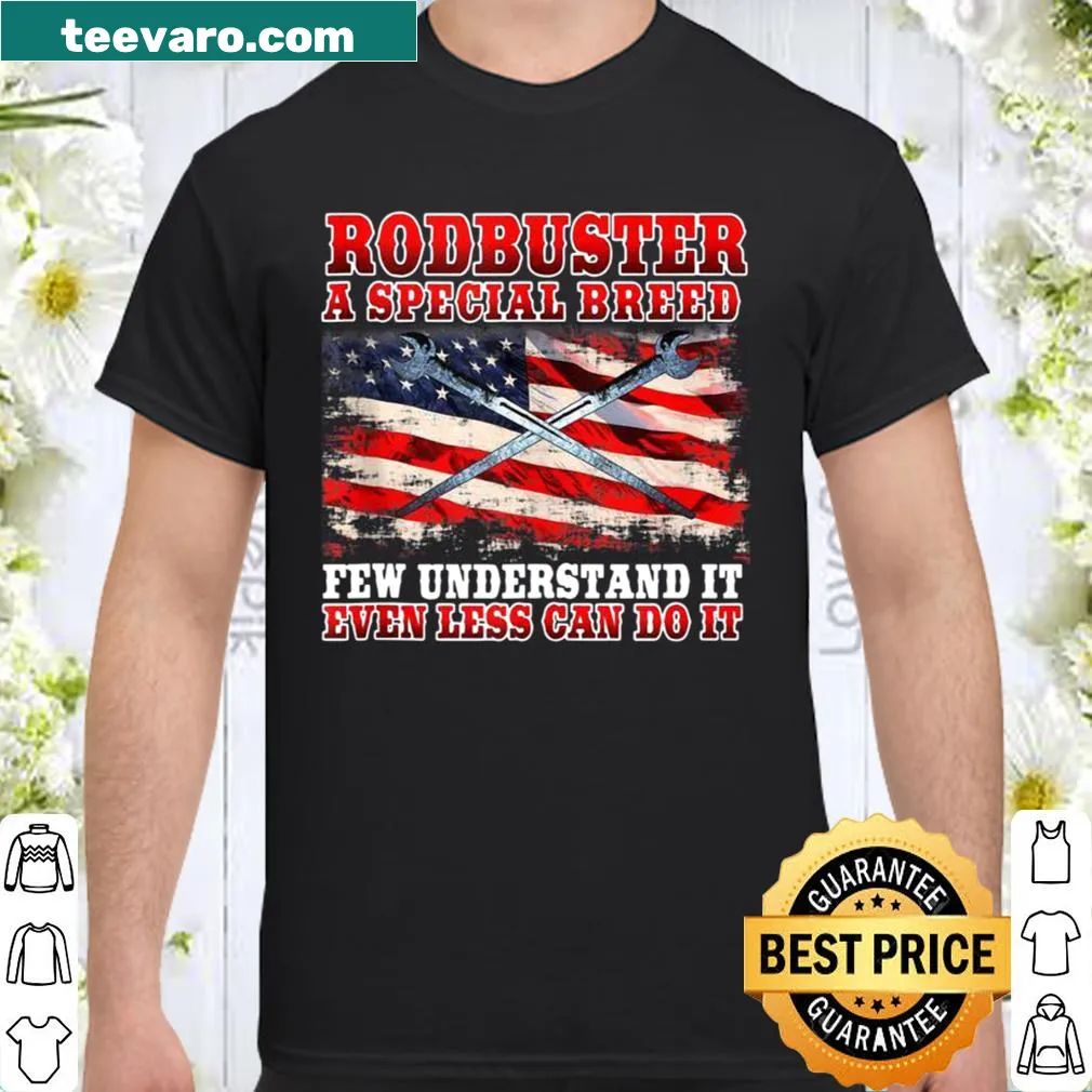 Patriotic shirt for ironworkers featuring American flag and bold text