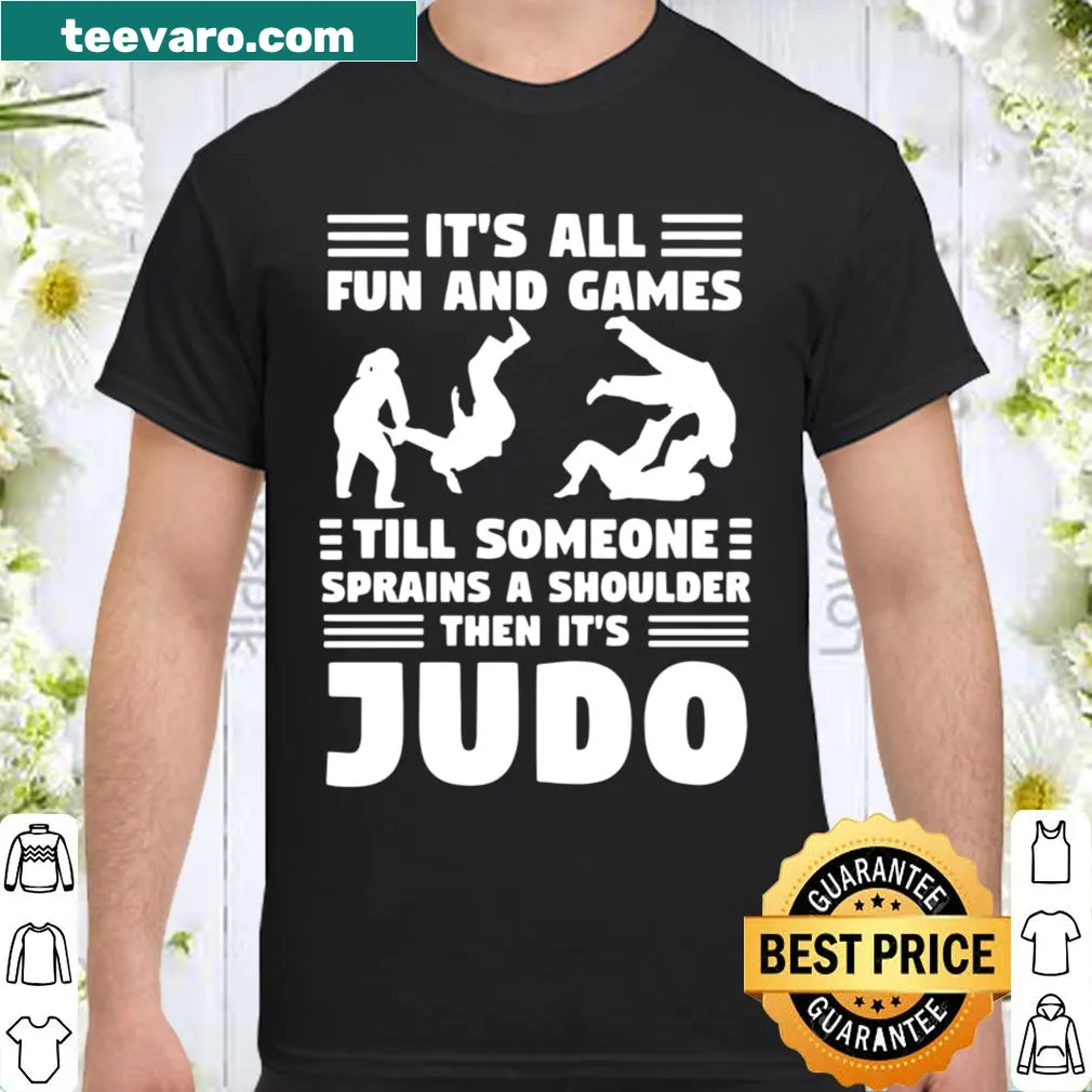 Humorous judo-themed shirt with a witty injury saying