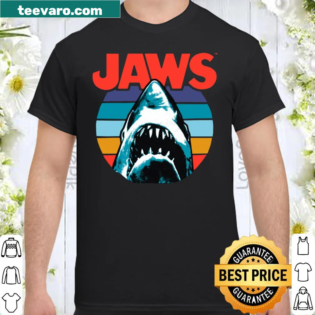 Retro Jaws logo shirt with striped design
