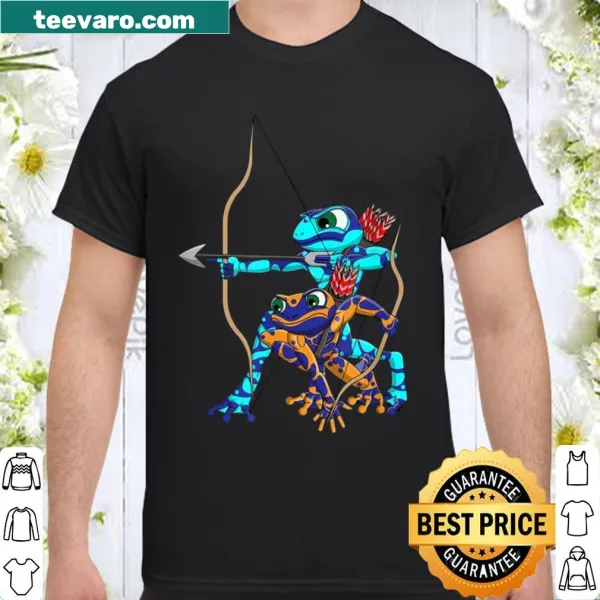 Kawaii-style shirt featuring cute poison dart frogs