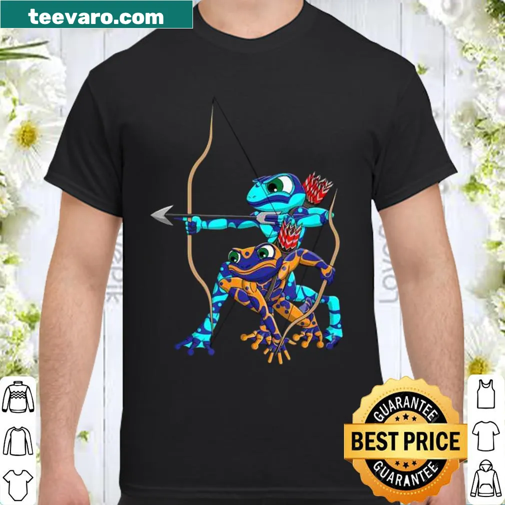 Kawaii-style shirt featuring cute poison dart frogs