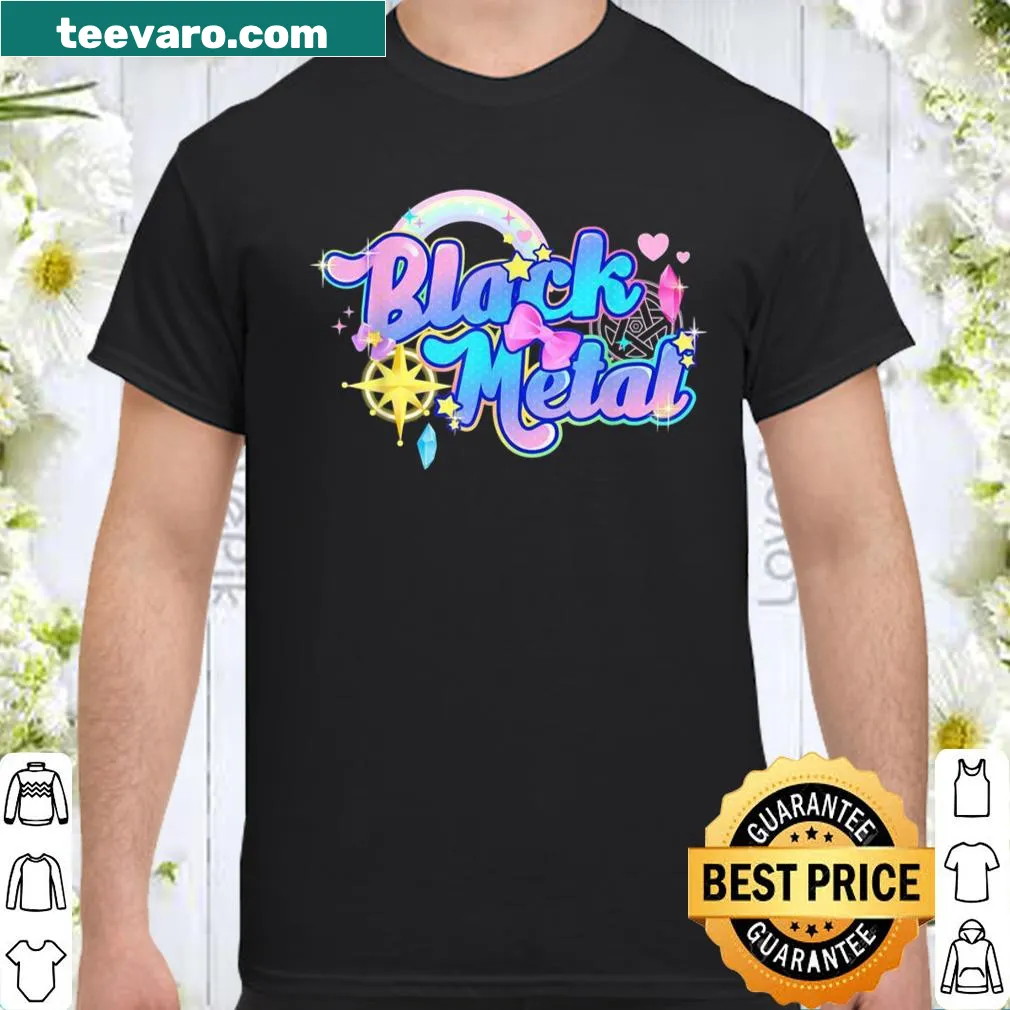 Kawaii black metal themed shirt with cute graphics