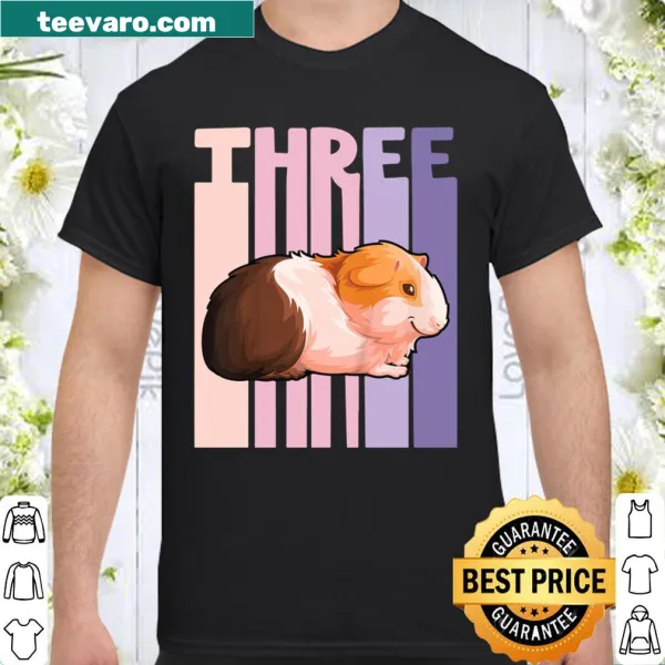 Cute 3rd birthday shirt with a guinea pig graphic