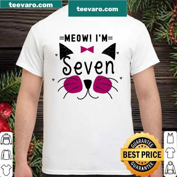 Cute birthday shirt for kids with kitty graphic and cheerful text
