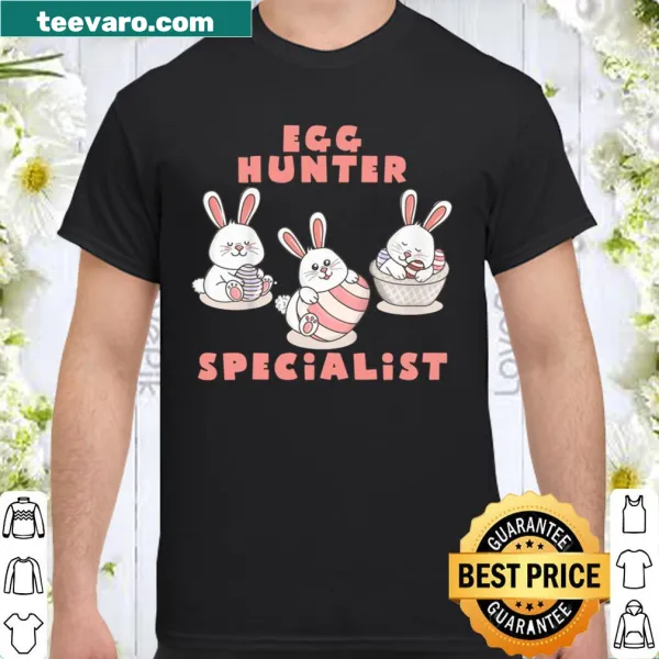 Shirt with cute egg hunting illustrations for kids on Easter.