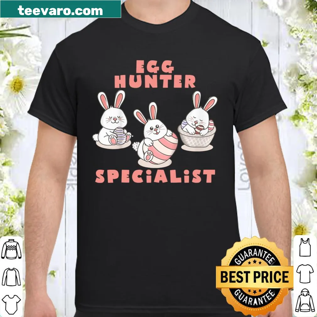 Shirt with cute egg hunting illustrations for kids on Easter.