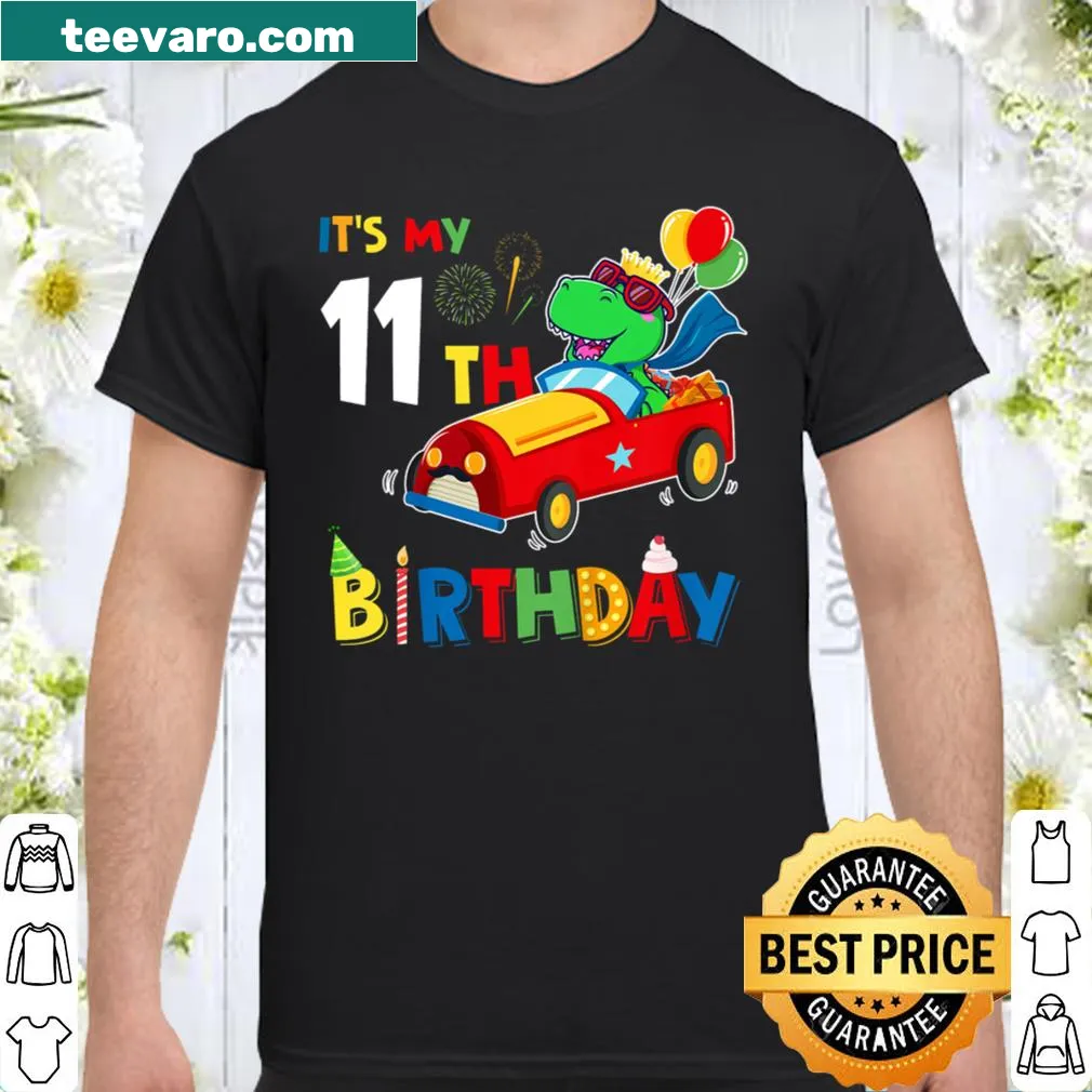 Dinosaur birthday shirt for kids turning 11