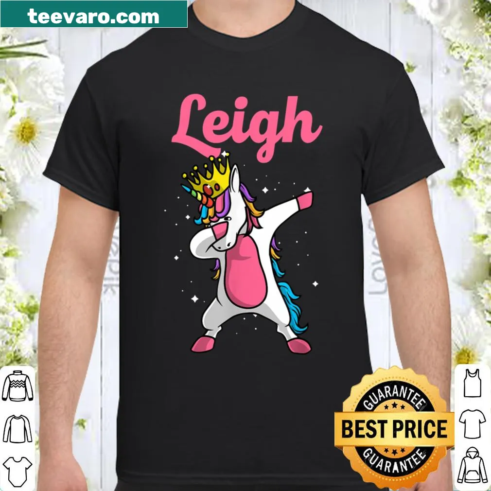 Personalized birthday t-shirt featuring a dabbing unicorn with a name.