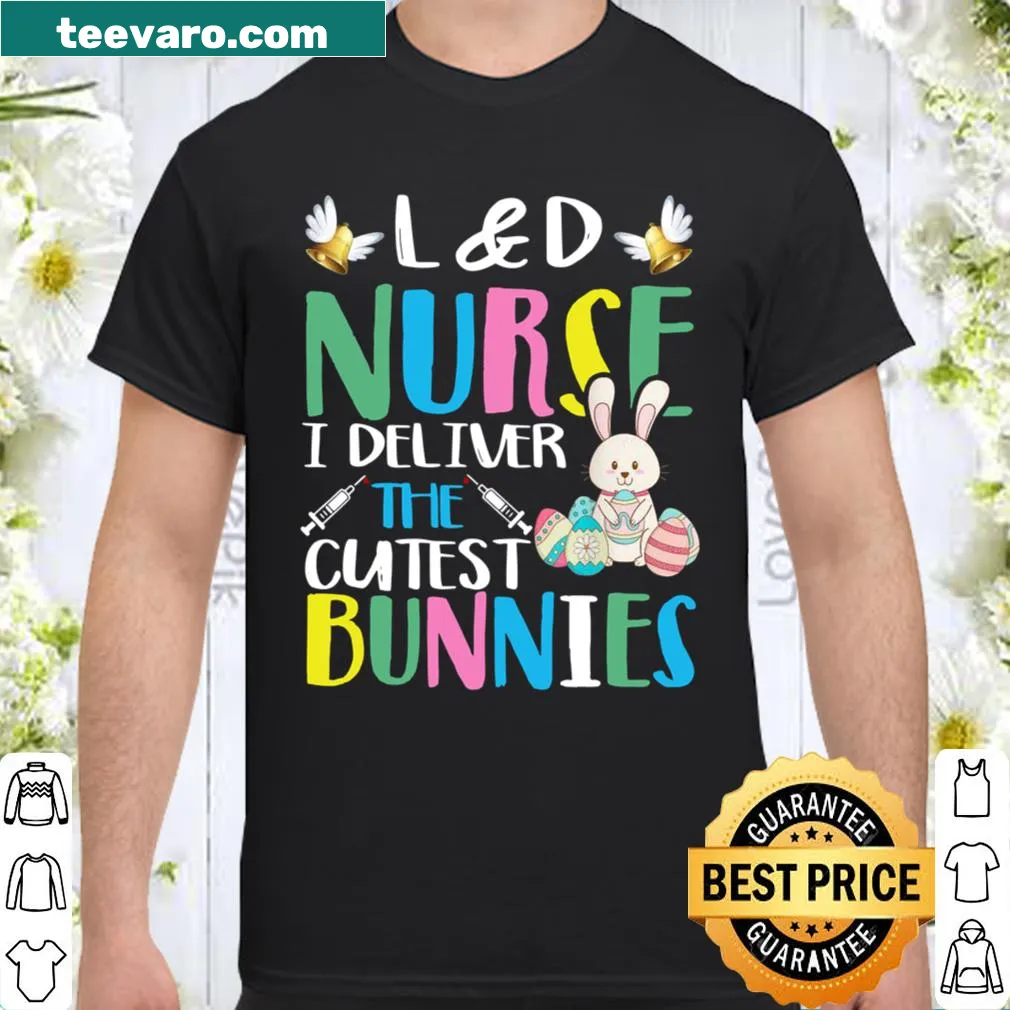 Cute Easter shirt for nurses featuring bunnies and eggs