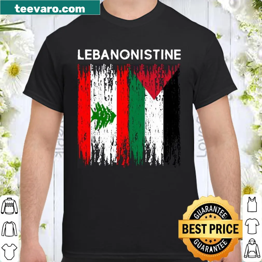 Design featuring Lebanese and Palestinian flags for unity.
