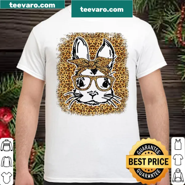 Cute Easter shirt with a bunny wearing leopard-print sunglasses