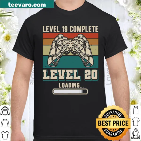 Retro gaming-themed shirt celebrating level 20 achievement for gamers