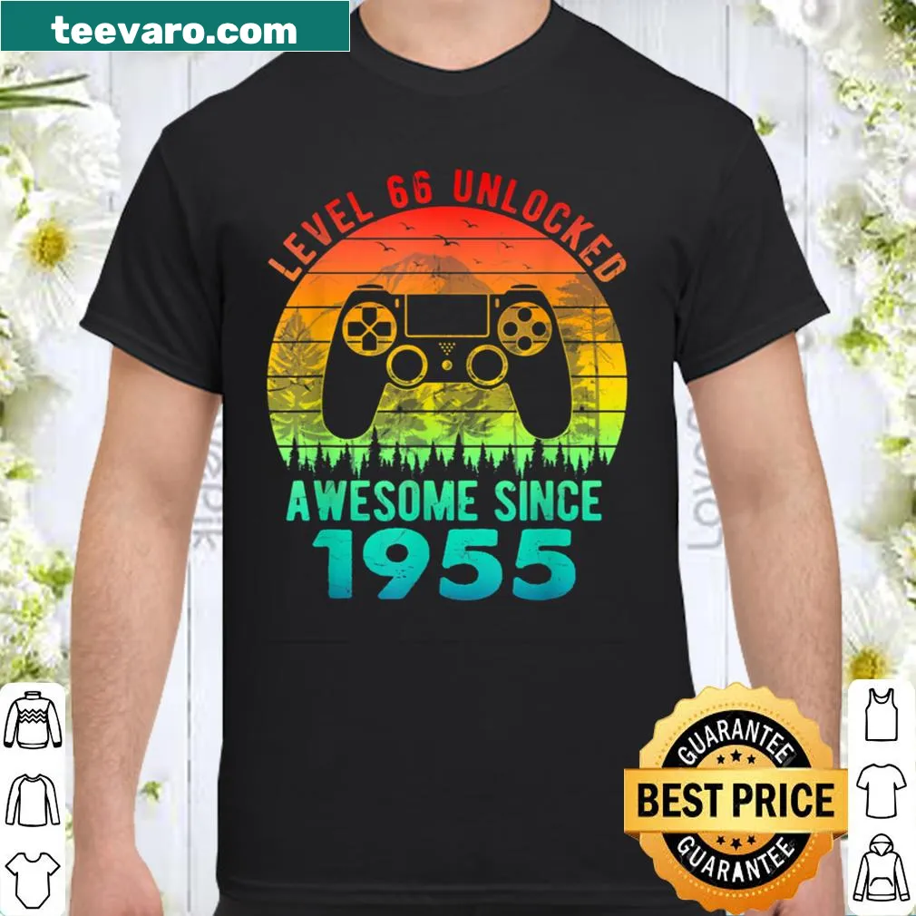 Gaming-themed 66th birthday shirt with playful text