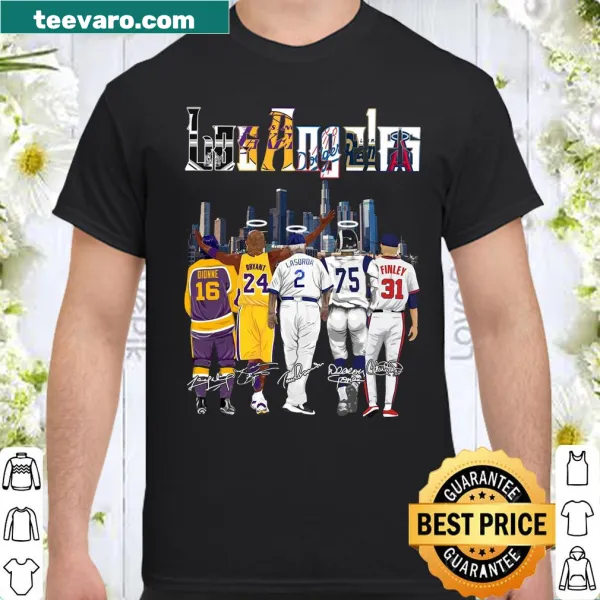 Tribute shirt with Los Angeles player signatures and heartfelt text
