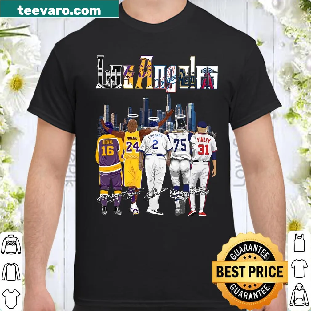 Tribute shirt with Los Angeles player signatures and heartfelt text