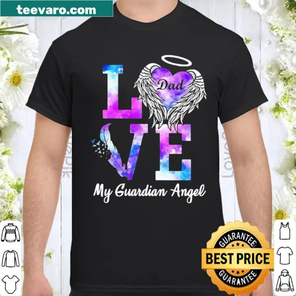 Vintage-style shirt with the phrase 'Love Dad, my guardian angel'
