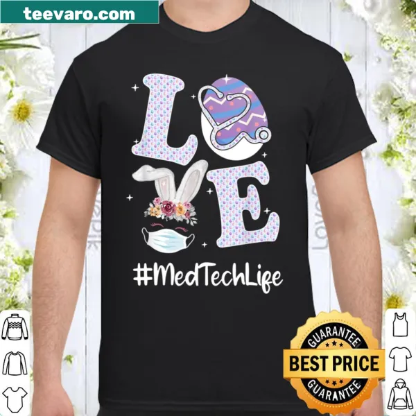 Shirt with stethoscope, bunny, and egg illustration