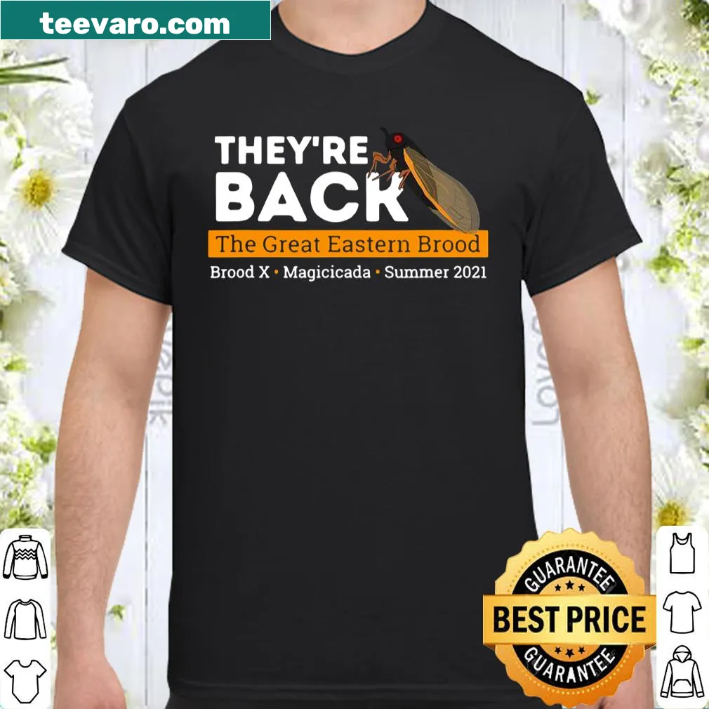 Illustration of cicadas on a shirt celebrating Magicicada Brood X 2021