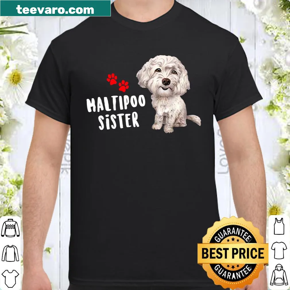 Cute shirt with a Maltipoo illustration and text for dog lovers