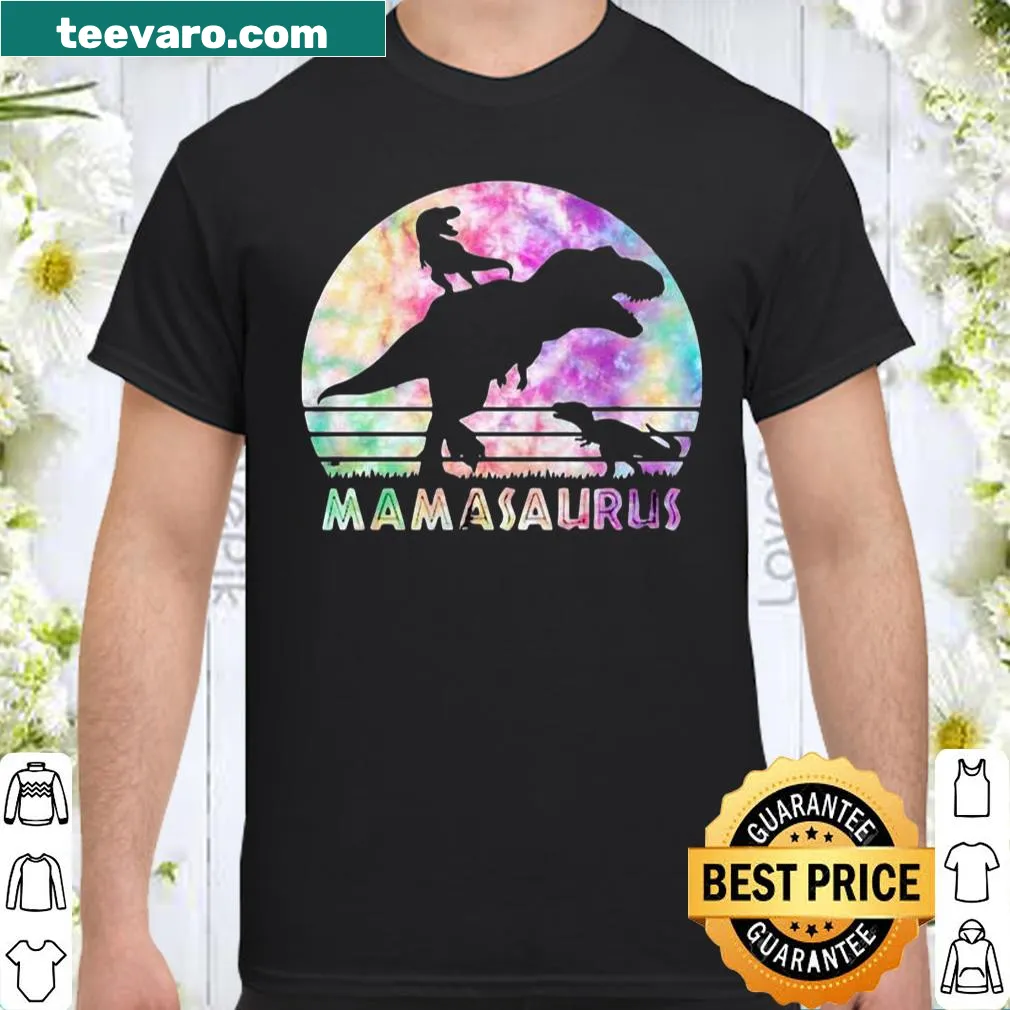 Funny Mamasaurus shirt with a cartoon dinosaur and family theme