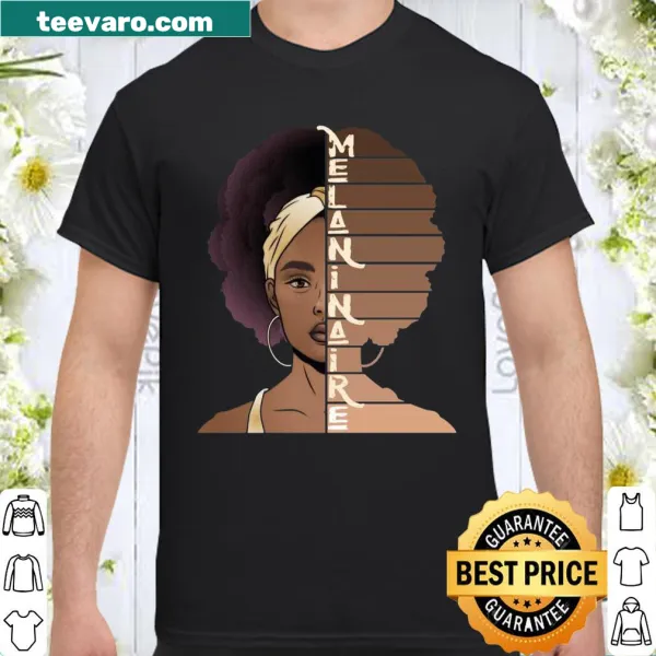 Proud shirt with text celebrating melanin and black pride